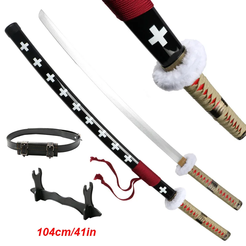 Roronoa Zoro Katana Trafalgar Law Rosso Gioco di ruolo Puntelli per costumi di Halloween 104 cm/41 pollici Riproduce ai modelli anime