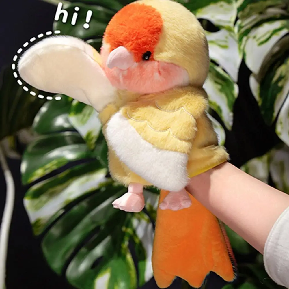 

Plush Baby Doll Parrot Hand Puppet Plush Toy for Early Education Soft Stuffed Bird Ventriloquist Doll Storytelling Gift for Kids