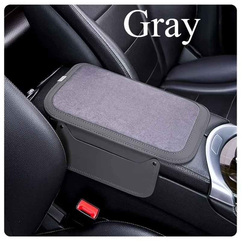 For Tesla, Inc./Audi New Suede Car Armrest Pat Cushion Memory Foam Protective Case Center Elbow Pad Body Kits Accessories