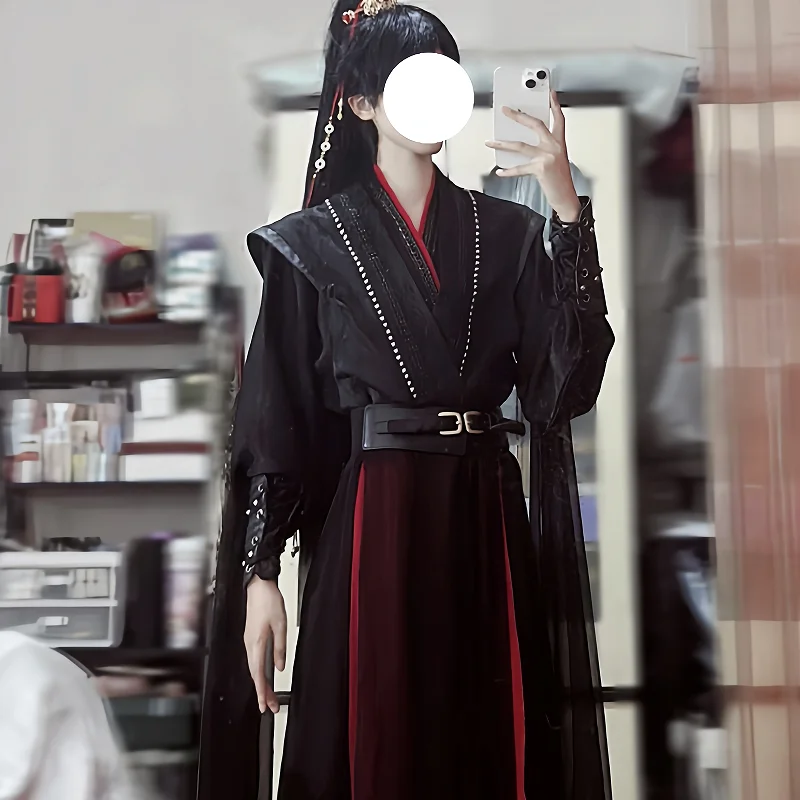 Universal Ancient Style Cosplay Suit Chivalrous Cosplay Set Female Chivalrous Style Youthful And Powerful Outfit Black Men's