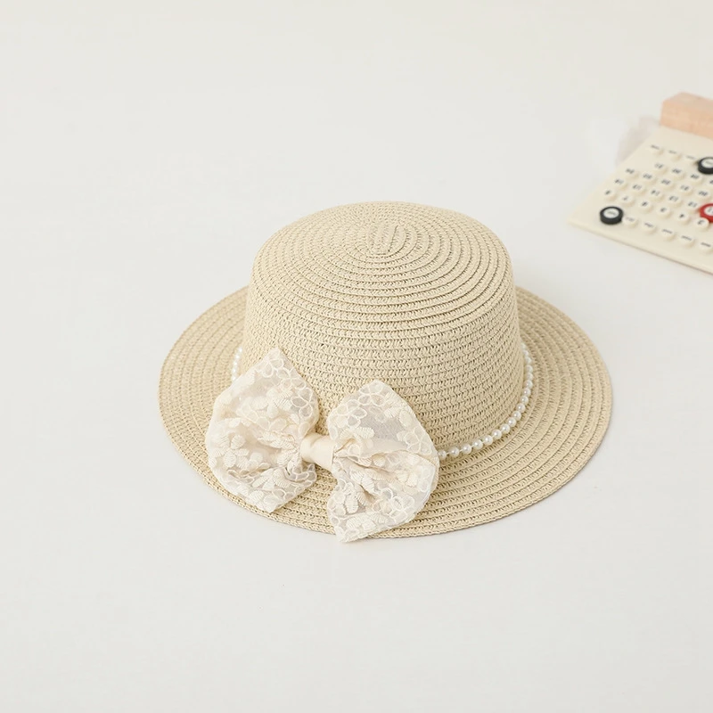 

Winkinlin Kids Little Girl Bowler Straw Hat Bowknot Beach Sun Caps and Crossbody Bag Set Summer Seaside Travel