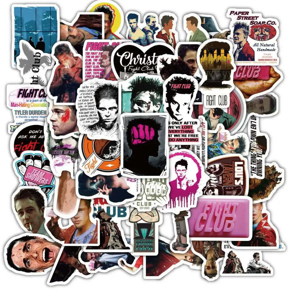 

10/60PCS Boxing Classic Fight Club Movie Posters Stickers Retro Fashion Decals For Laptop Guitar Luggage Phone Sticker Kid Toys