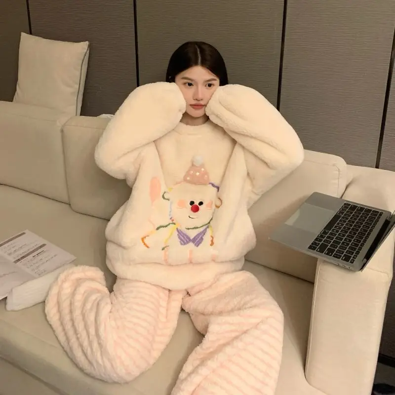 

Girl Winter Homewear Women's Pajama Set Pajamas Female Suit Victories Secret Christmas Sets Piece Pyjama Woman Nightwear Sexy