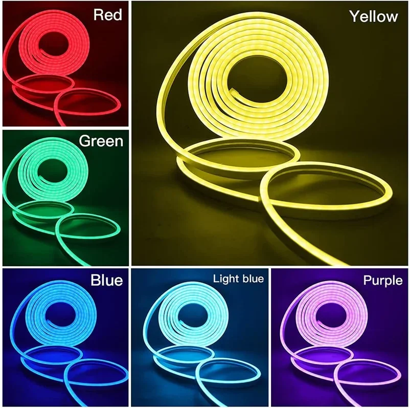 Imagem -06 - Bluetooth Led Neon Strip Lights com Controle Remoto do Aplicativo Luzes de Corda Flexível para Quarto Rgb Room Decor 5v Usb