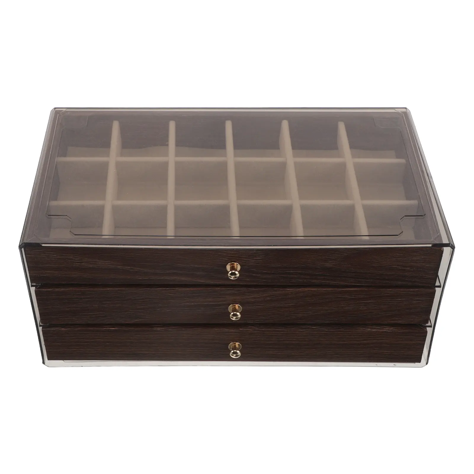 Vintage Jewelry Storage Box Solid Wood 23.50x13.50x10.50cm 3 Layer Organizer for Women Rings Necklaces Earrings Bedroom Jewelry