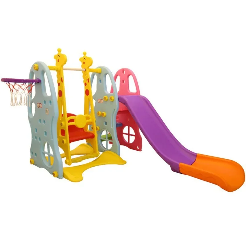 SL8 Children's Indoor and Outdoor Plastic Slide Thickened Toy Home Multi functional Children's Combination Slide with Swing Set