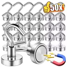 10PCS Strong Magnetic Hooks Heavy Duty Magnet Hook Kitchen Bar Storage Magnetic Hooks Key Storage Hooks Multi-Purpose Magnet Hoo