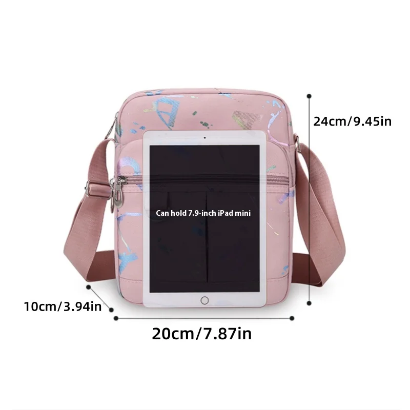 Nuevo bolso de un solo hombro, bolso cruzado con grafiti Vertical para mujer, bolso cuadrado pequeño versátil informal multicapa