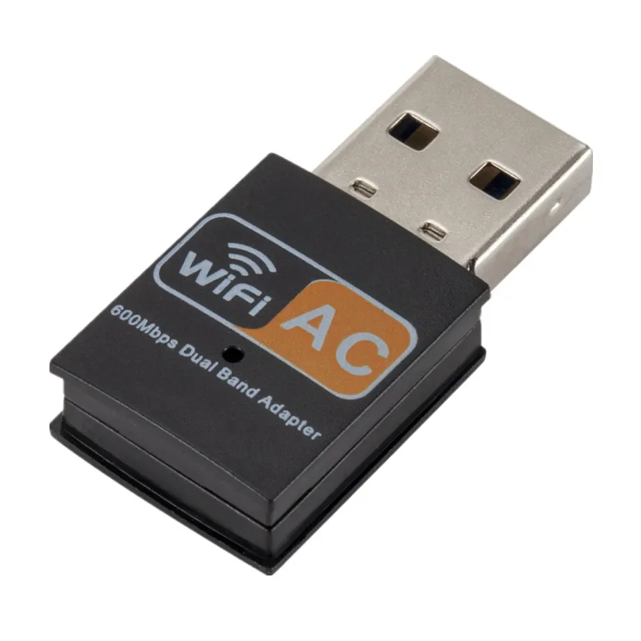 Adaptador wi-fi usb de banda dupla, 600mbps, 2.4ghz + 5ghz, placa de rede sem fio, usb, wi-fi, dongle, pc, placa de rede
