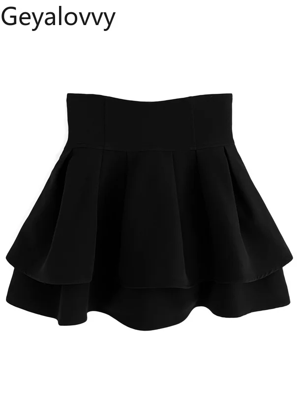 

Spring and Autumn New Japanese Style Sweet Girl Slimming Flared High Waist Puffy Short Skirt Solid Color Versatile Mini Skirts