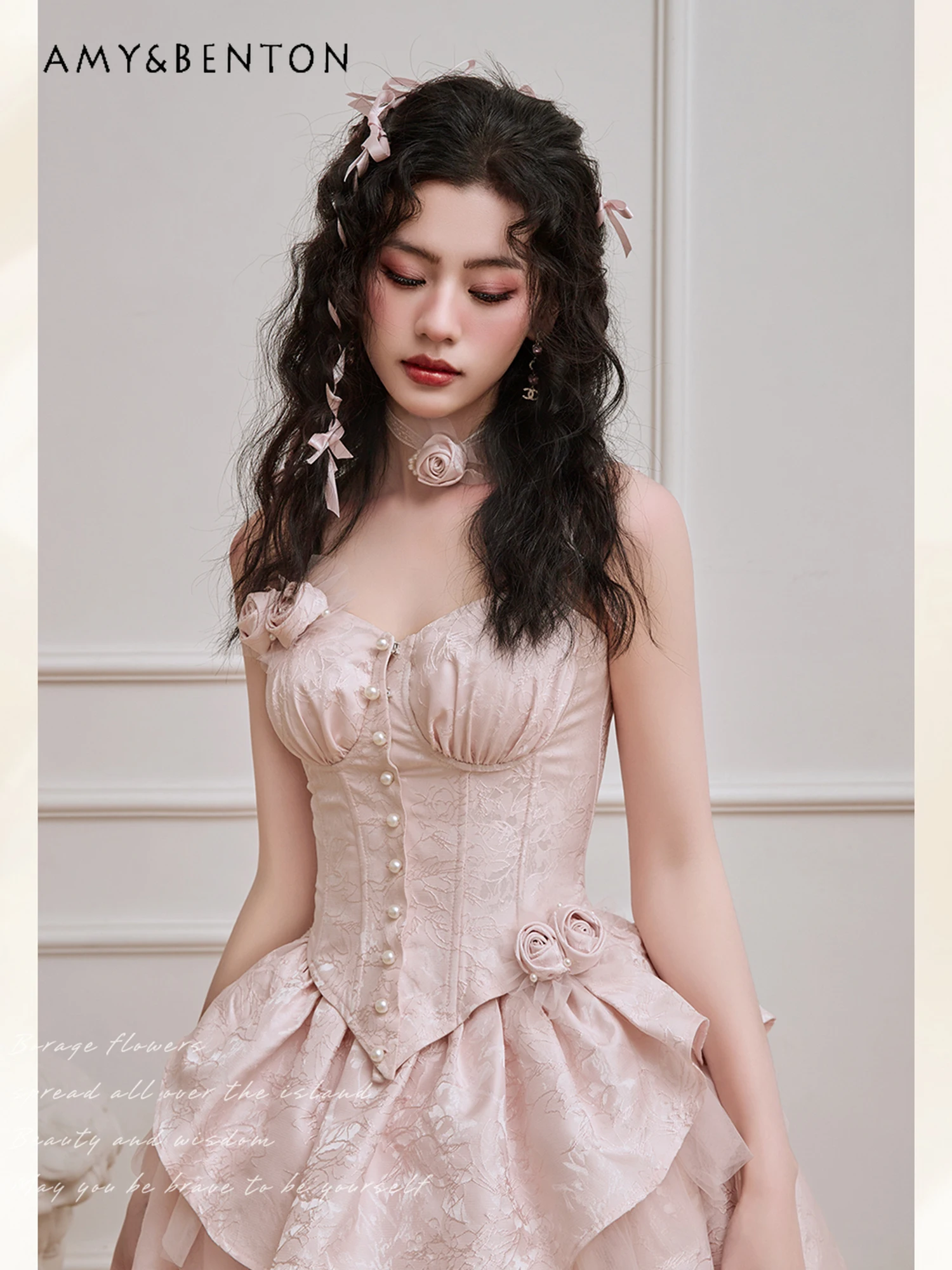 Lolita Skirt Sets French Elegance Off Shoulder Top Mini Skirt Two-Piece Sets Womens Outfits Lolita High-Grade Princess Dress