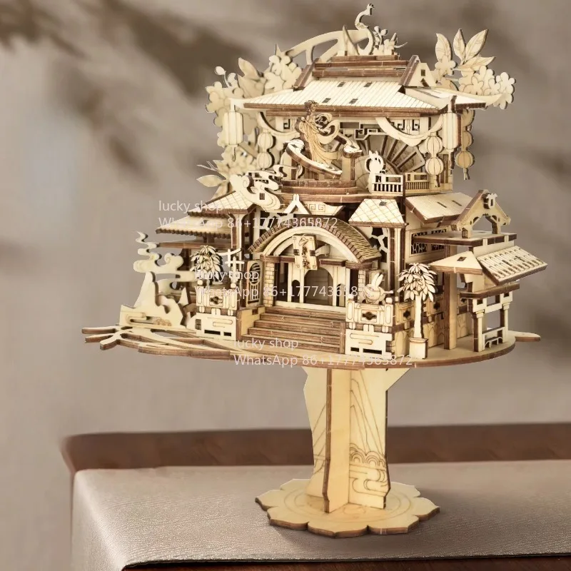 

Ancient Architecture Handmade Three-dimensional Wood Carving