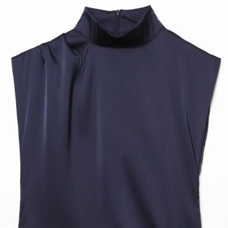 レディース 夏 レース パッチワーク サテン ミニ ノースリーブ ドレス カクテル パーティー クラブウェア イブニング ビーチ バケーション 衣装