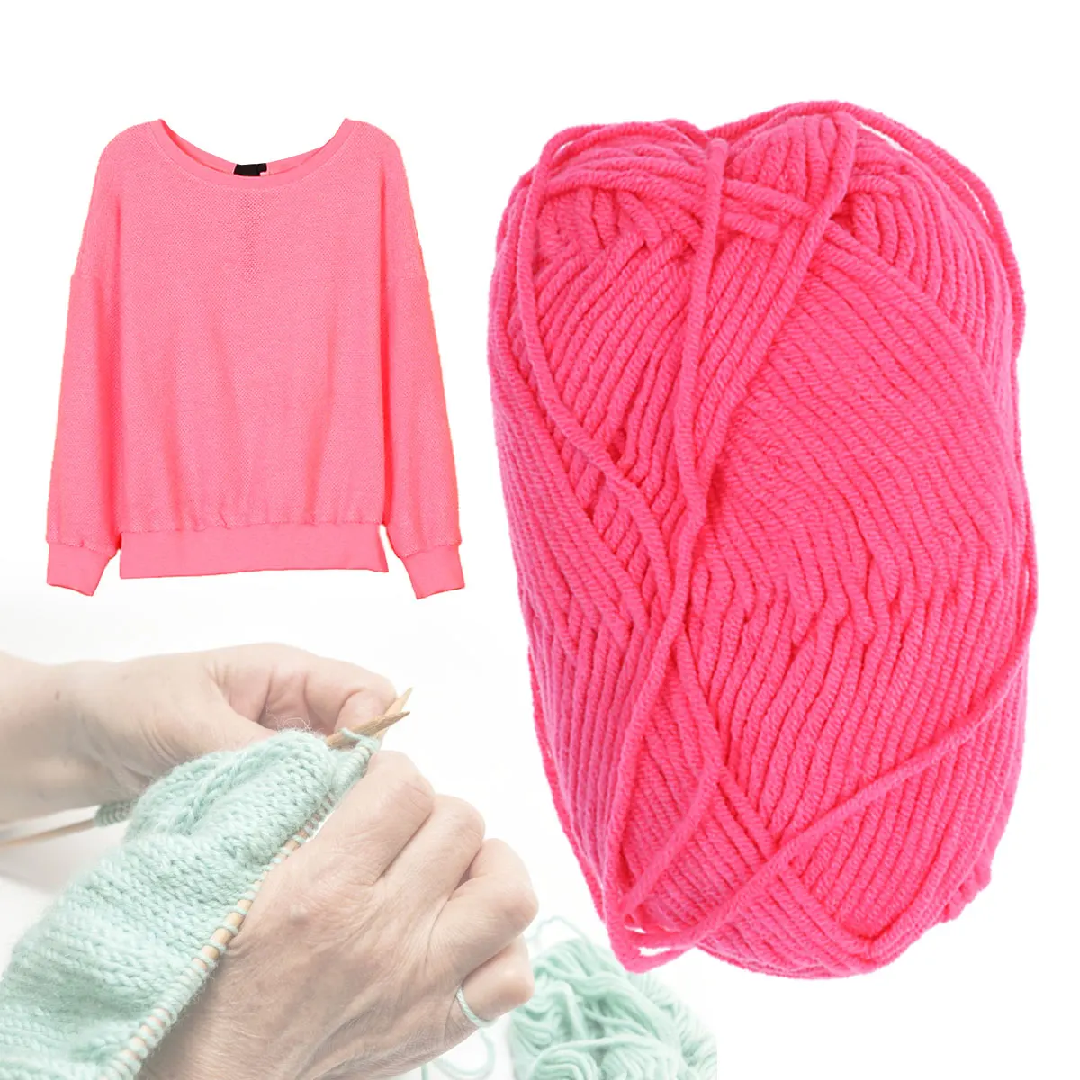 

50G Milk Cotton Yarn Ideal for Knitting Crochet Shawls Sweaters Scarves Warm Comfortable Handmade Yarn Craft Deep Pink