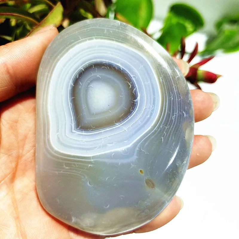 Natural Stone Lace Agate Palm Stone Spiritual Meditation Healing Yoga Exercise Feng Shui Crystal Room Ornament