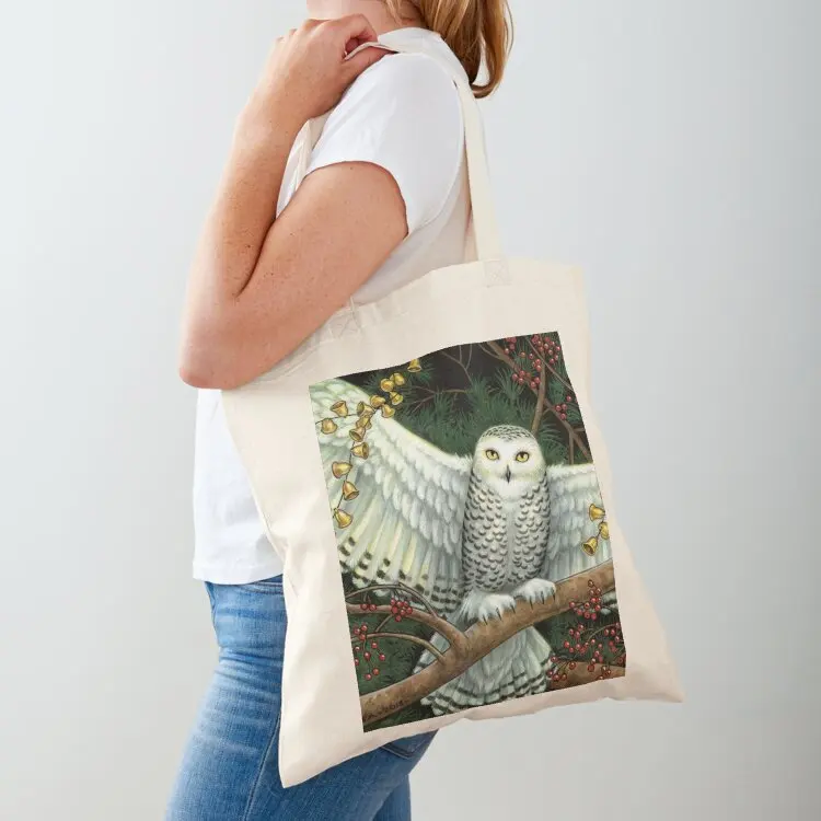 

Winter Owl Tote Bag shopper bags for women Big bag women custom canvas bag hand bags