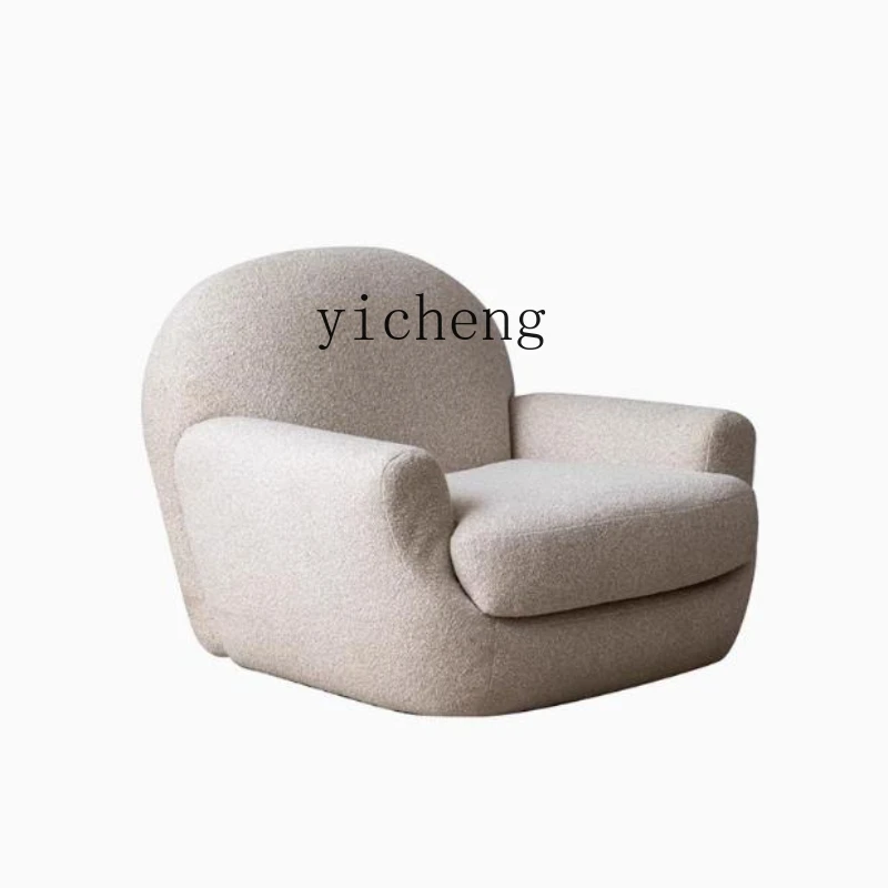 ZC 360 ° rotating single leisure chair modern simple living room balcony sofa chair teddy velvet