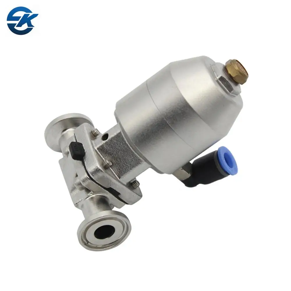 Sanitary Stainless Steel SS316L Plastic Pneumatic Actuator Tri Clamp Straight Diaphragm Valve