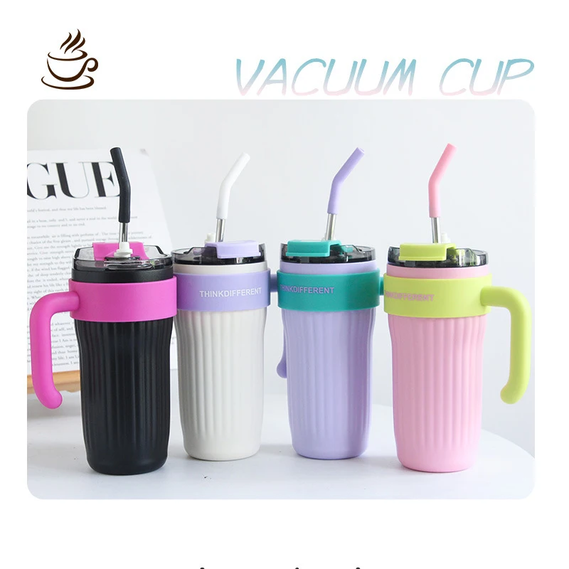 860ML Insulated Cup Thermal Mug Stainless Steel Travel Mug Coffee Termos Cup with Handle with Lids Tumbler for Keep Ice and Heat