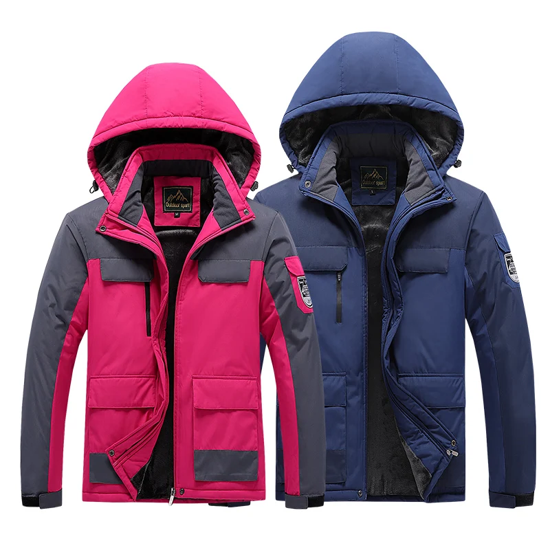 

Winter Warm Softshell Fleece Jacket Men Outdoor Hiking Jackets Camping Windproof Waterproof Outwear Women Casual Hooded Coats