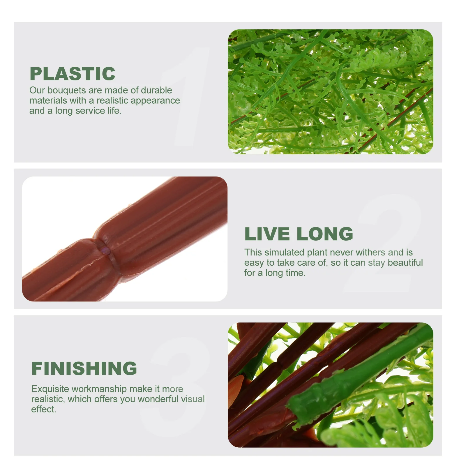 

4pcs Artificial Tree Fern Grass Simulation Plant Home Wall Decorations Plastic Greenery For Indoor Outdoor Fake Fern Plants