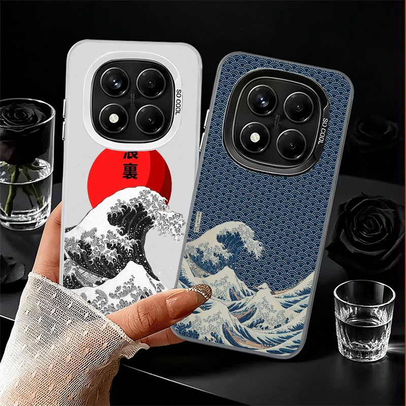 Coque de téléphone antichoc pour Xiaomi Redmi Note 15 14 13 12 Pro Plus 11 11S 11T 5G, motif vague japonaise Kanagawa, surf, anti-chute