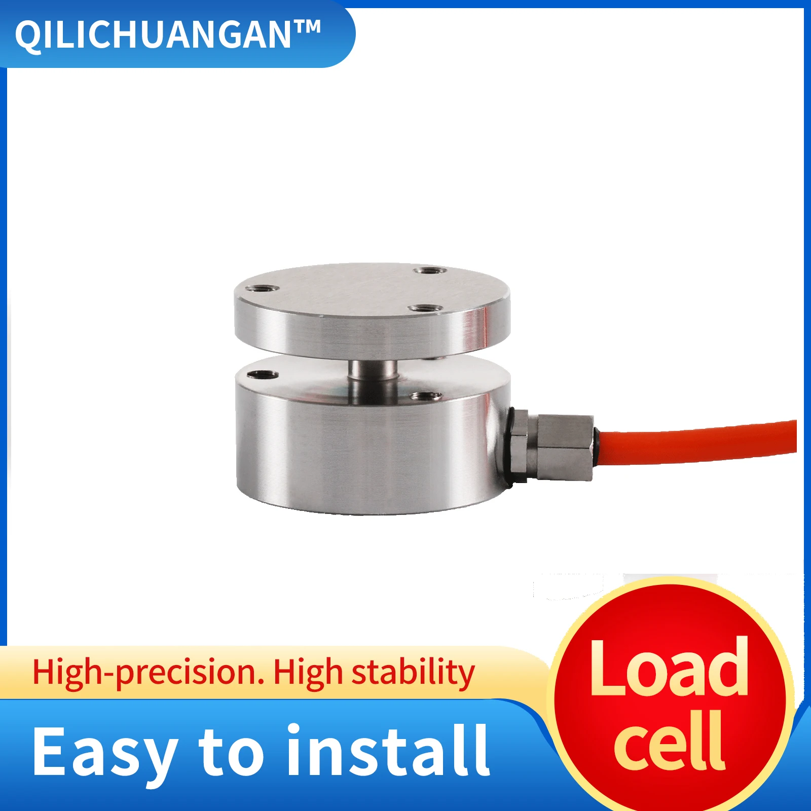 Load Cell Micro Bellows Type Scale Weigh Force Sensors Capacity Diameter φ25 mm 18mm threaded hole 3xM3 with 2m cable 