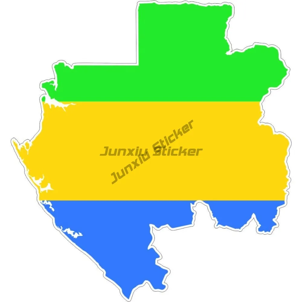 Sticker Car Moto Map Flag Vinyl Outside Wall Decal Gabon Bumper Bodywork Windshield Accessories