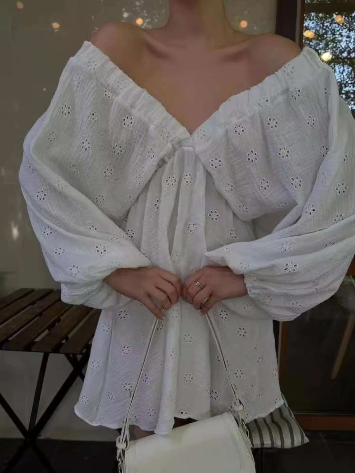 Abito lungo a vita alta Sve V-Ne Bubble Sve Dr Maxi Abito da donna Faion Primavera Estate Autunno Inverno Materiale in poliestere