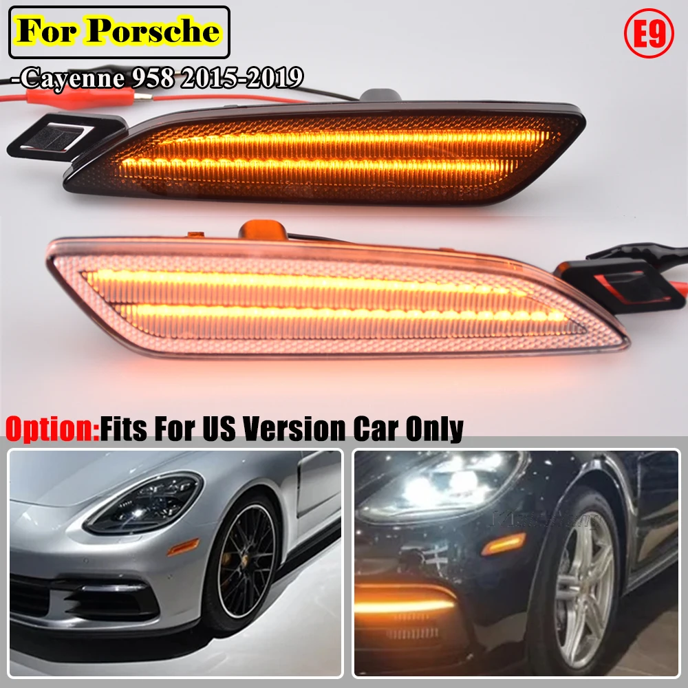 

Для версии США Porsche Cayenne 958 2015 2016 2017 2018 2019 Янтарный полностью светодиодный бампер Боковой габаритный указатель поворота