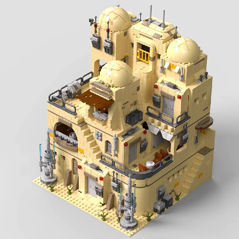 2731 قطعة حروب الفضاء MOC Mos Eisley Tavern اللبنات أفلام كوكب الصحراء نموذج معماري تجميع لعب للبالغين هدية #2