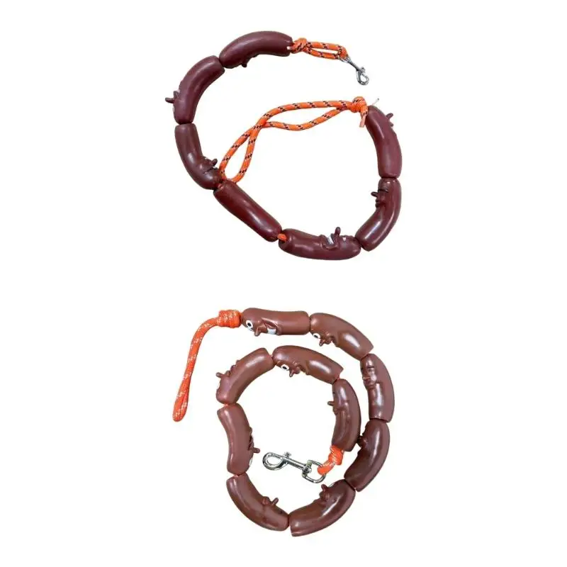 Dog Walking Rope for Daily Walks, Sausage-Link Pet Leash with Rope Section, Metal Hook and Light Carry Support Daily D2RD