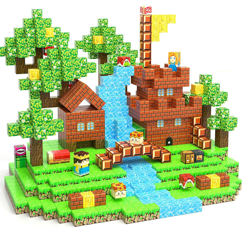  1pc Random 100-PCS 2025 Magnetic Blocks. Vivid colors, free building for STEM-building-play skills. A quality holiday gift. 