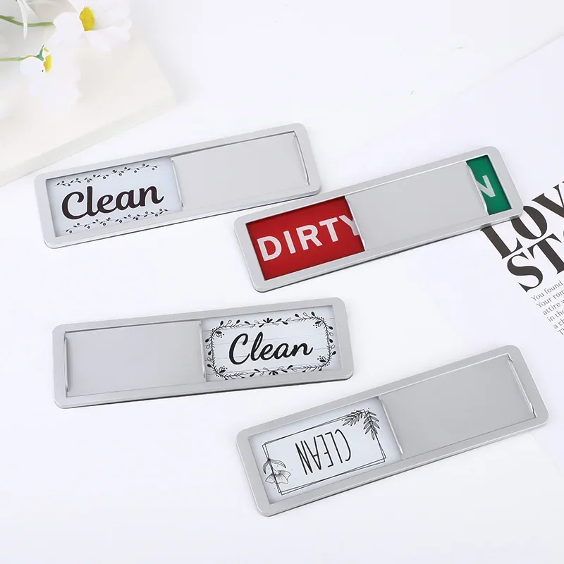 Dishwasher Clean Dirty Sign Cleanliness Tips Portable Dishwasher Magnet Indicator for Kitchen Organization Washing Machine