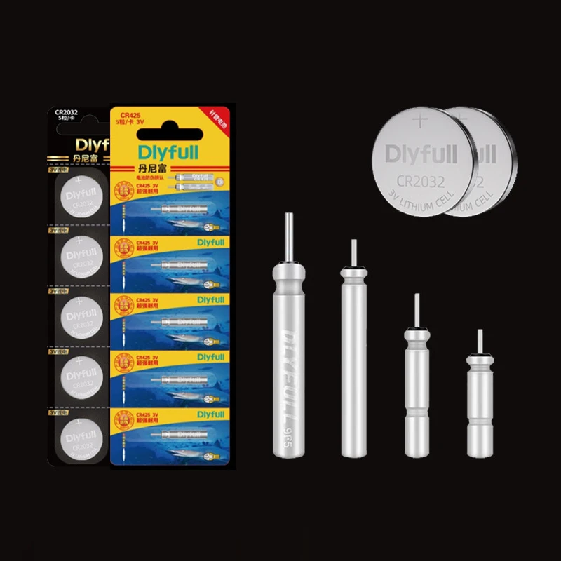 Lot de 5 flotteurs de pêche électriques lumineux à piles, piles au lithium CR322 CR425 CR311 CR316, outil pour la pêche