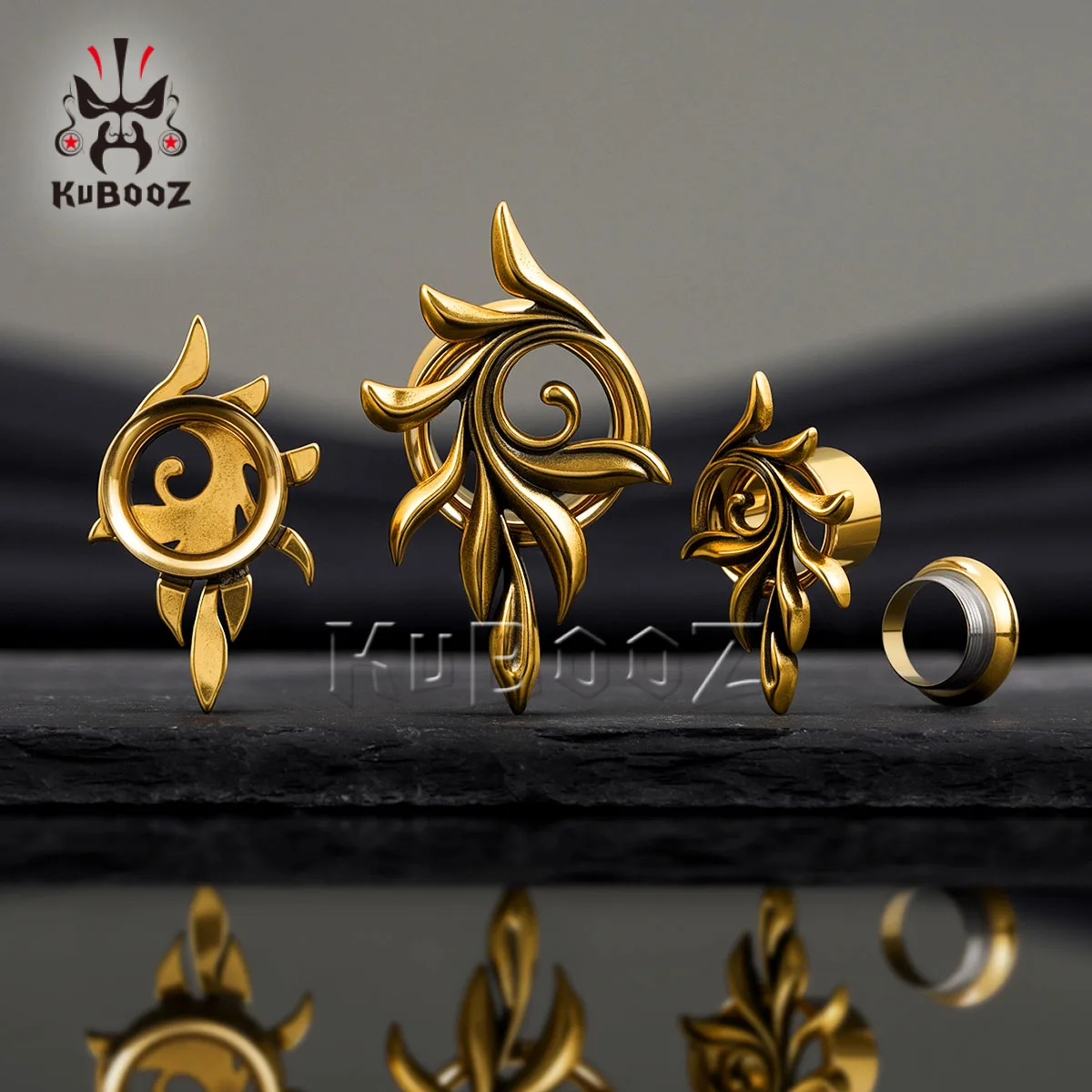 Hypoallergenic Stainless Steel Feather Tail Ear Tunnel Plug