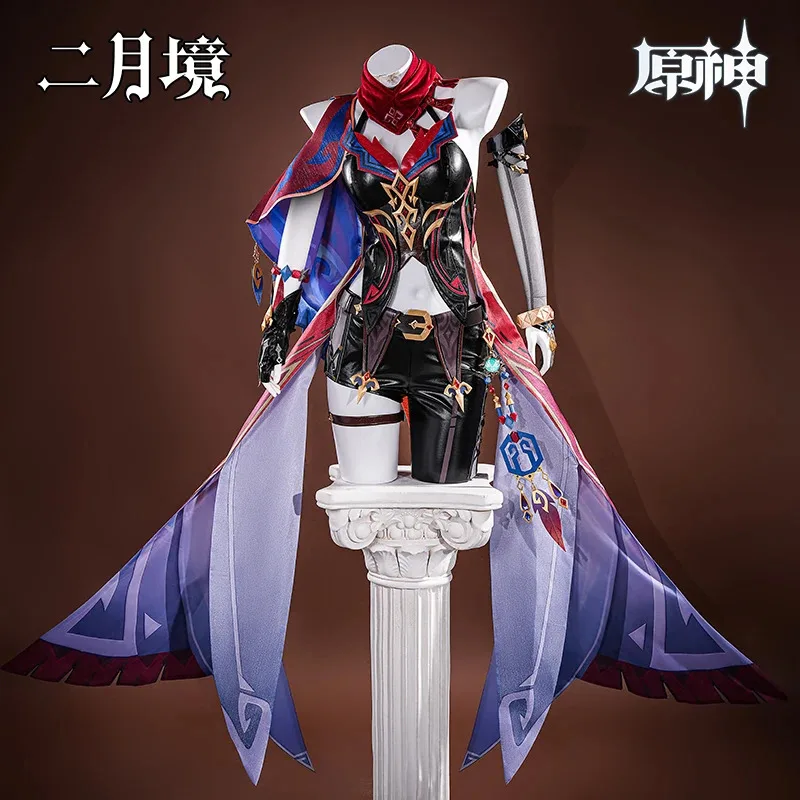 게임 Genshin Impact Chasca 코스프레 의상 가발 드레스 유니폼 모자 귀걸이 반지 Natlan 할로윈 파티 여성용 소품;6,r