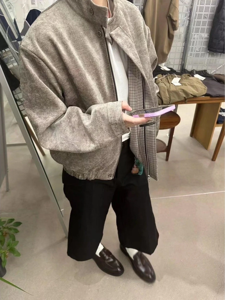 

Куртка Cleanfit Harington Copper Ammonia Touch Texture Plaid Inner Wide Jaet, весенняя, для молодежи, модная