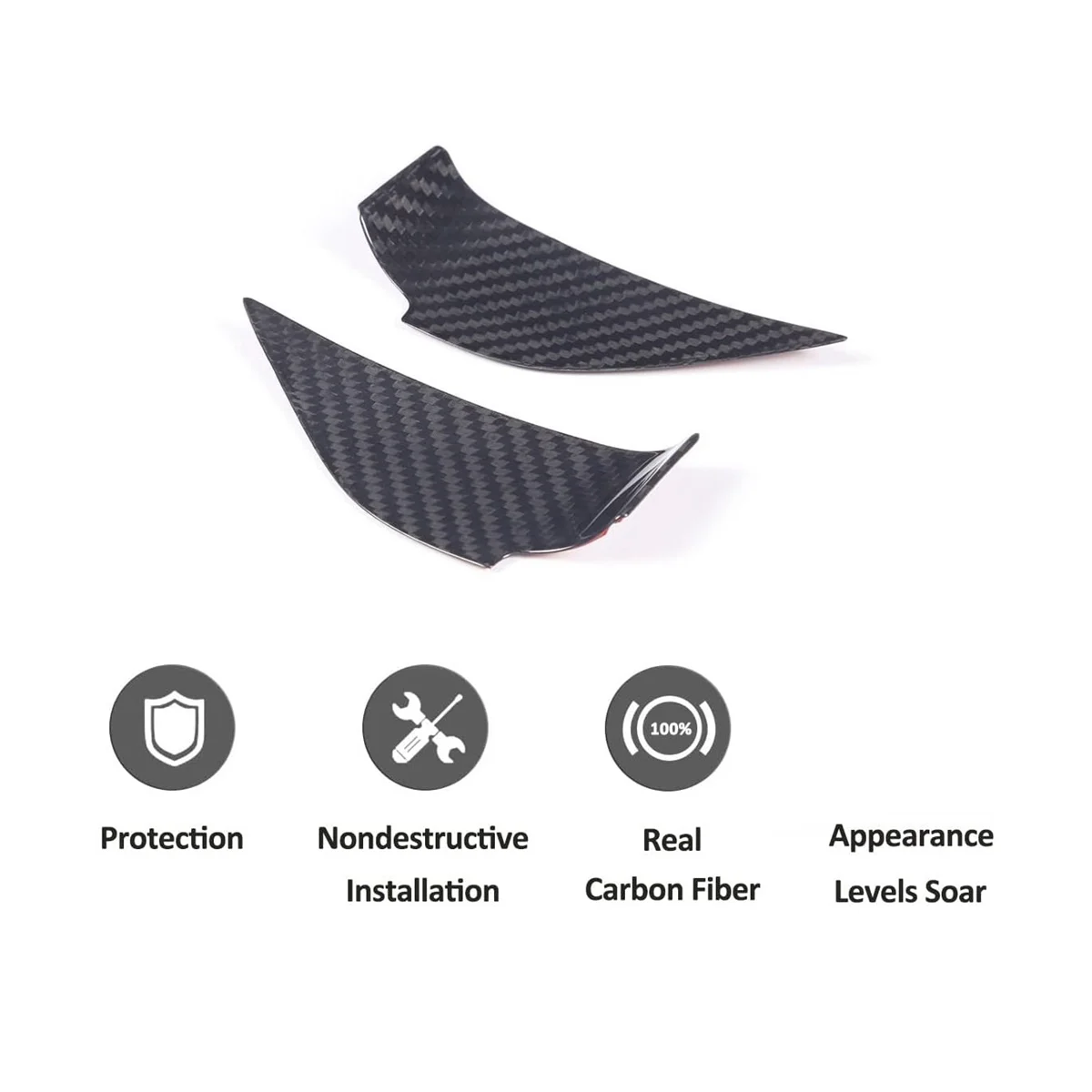 For Subaru BRZ 2022 Dry Carbon Fiber Car Inner Door Handle Bowl Cover Trim Decoration Sticker Accessories - Black