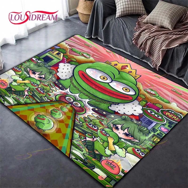 3D Anime,,Cartoon-Sad Frog-Pepe,,Area Rugs Large,Carpet for Living Room Bedroom,Kitchen,Doormat Decor,Kidroom,Non-slip Floor Mat