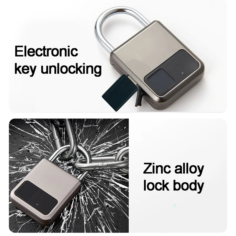 Tuya Smart Padlock 20 Number Fingerprints Locks Anti-Theft USB Charge Security Locker for Bike Gym Door Unlock Luggage Lockers