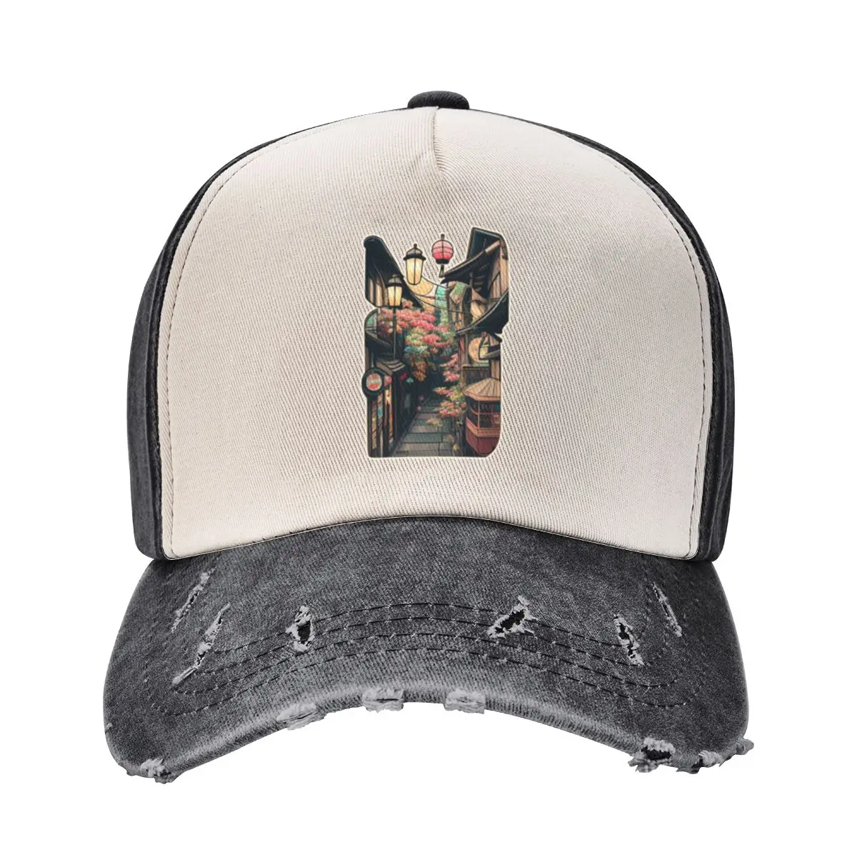 

Japanese Scene of Street and Nature Baseball Cap Golf Beach custom Hat Men Hats Women's