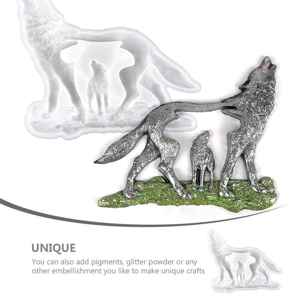 

Wolf Silicone Mold 3D Casting Flexible Epoxy Resin Mold DIY Wolf Shape for Resin Crafts Handmade Gift DIY Supplies