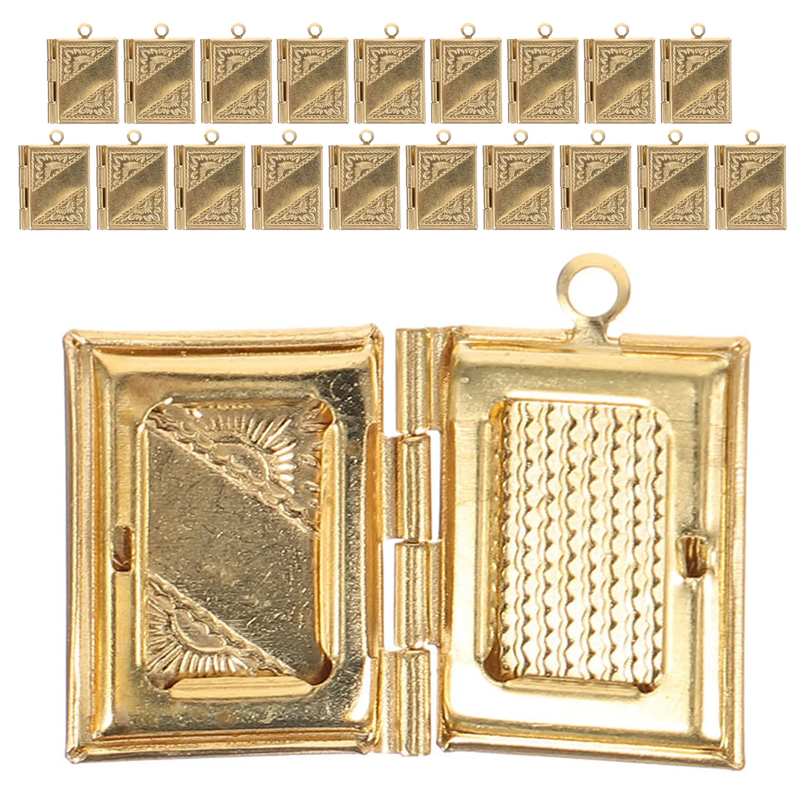 Jewelry Making Books - 20Pcs Copper Open Book Locket Charms