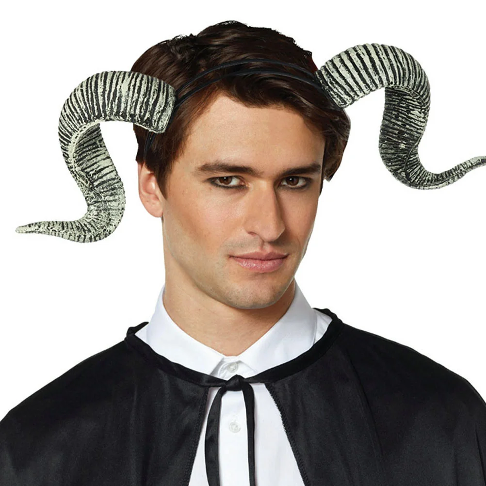 Diadema de Halloween, diademas de Ram, divertido tocado de Cosplay, aro de pelo de cuerno, accesorios de disfraz, disfraces