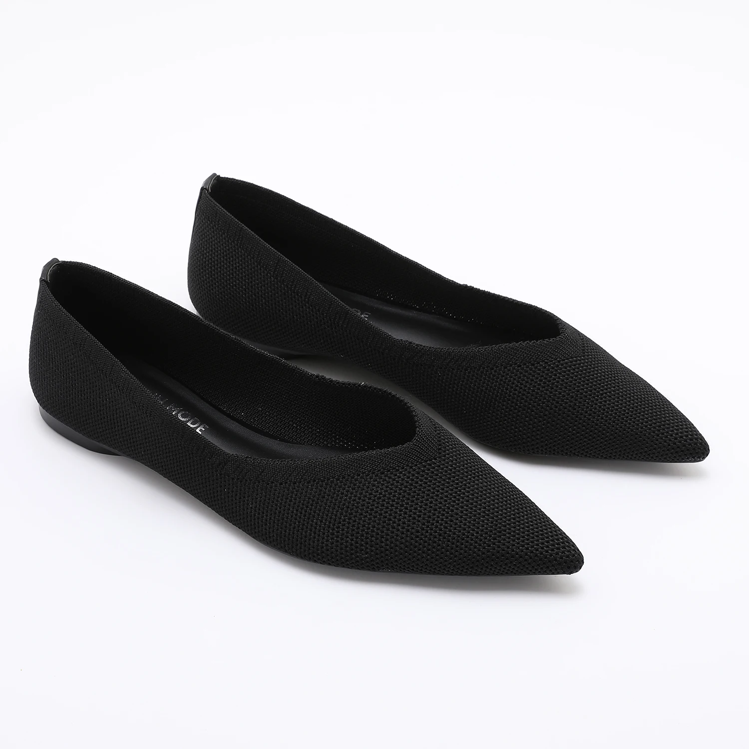 أحذية باليه نسائية محبوكة بمقدمة مدببة قابلة للتنفس سهلة الارتداء أحذية باليه مريحة على الموضة للسيدات #5