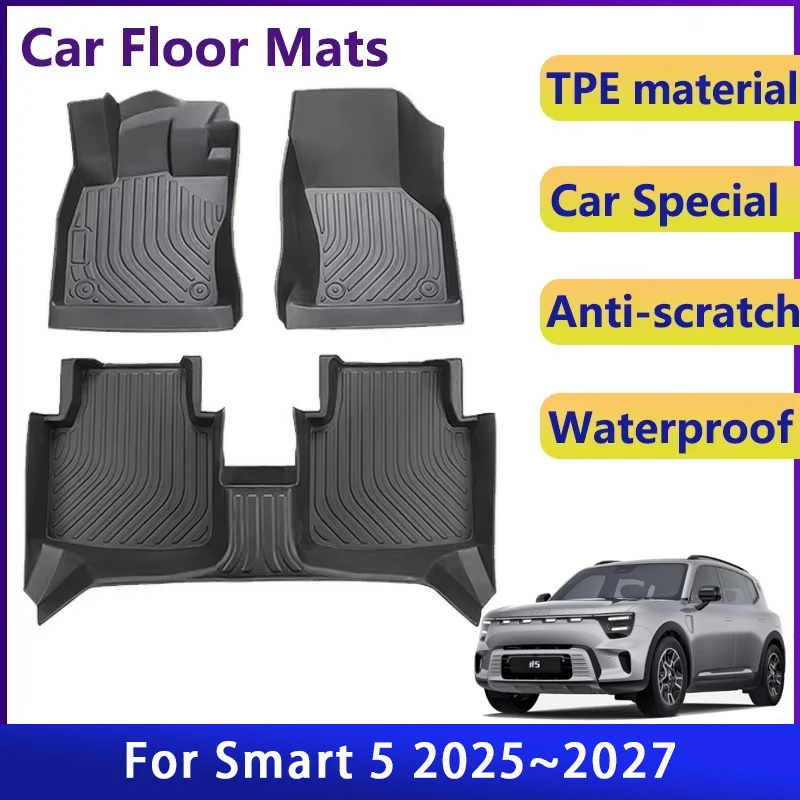 

TPE Car Floor Mat For Smart 5 HY11 2025 2026 2027 Anti-dirty Pads Foot Covers Right Left Right Hand Driver Rugs Auto Acesssories
