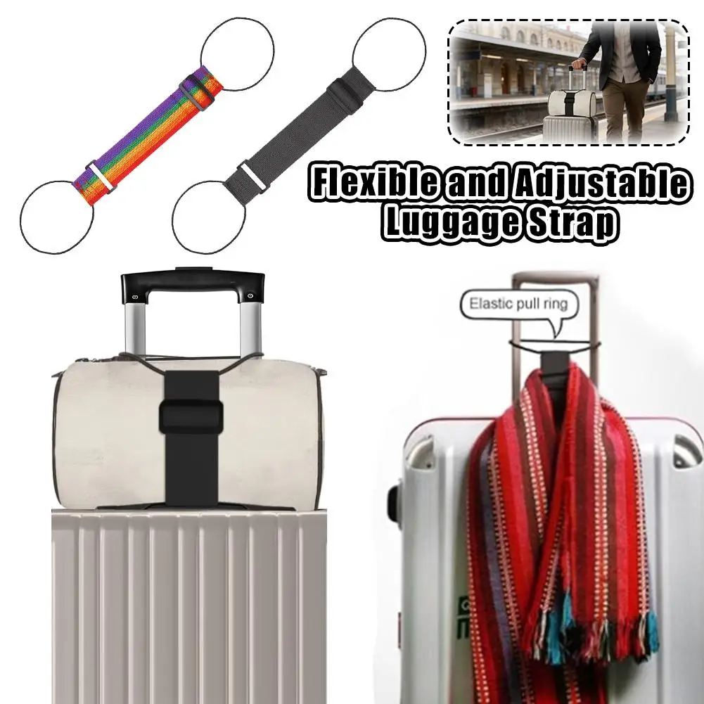 

2/4Pcs Portable Travel Suitcase Fixed Strap Versatile Luggage Elastic Strap Reusable Adjustable Luggage Connector Straps
