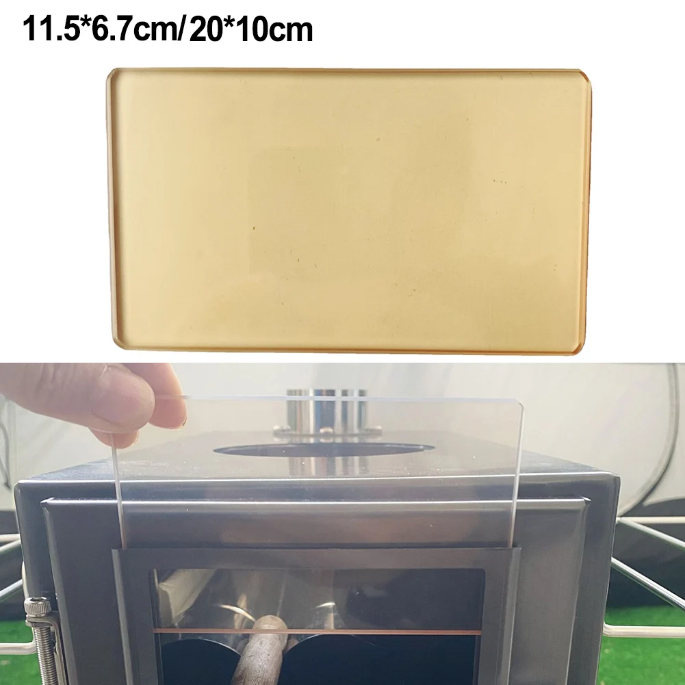 Outdoor Firewood Barbecue Stove Door Window Glass High Temperature Fire Resistant Glass Replacement Parts 11.5x6.7cm/20x10cm