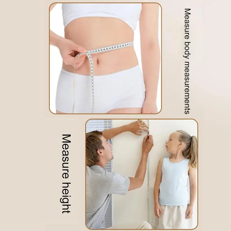 เทปวัดร่างกาย Double Scale Body Sewing เด็กที่มีความยืดหยุ่นวัดความสูงไม้บรรทัดสําหรับวัดร่างกายแบบพกพาเครื่องมือ